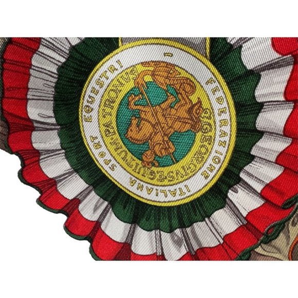 GUCCI " concorso ippico": Multicolor Silk, Logo Scarf #L028 - Picture 9 of 12